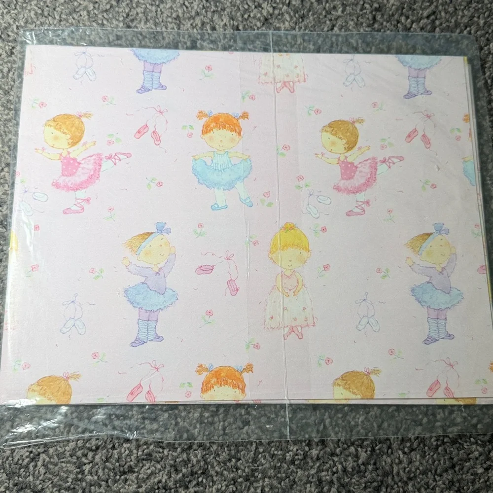 5/$25 VINTAGE Birthday Wrapping Paper Ballerina Girl